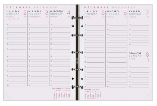 AGENDA DE BUREAU À ANNEAUX - INTABASEM - 15x21cm