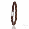 BRACELET KERRY CUIR MARRON FERMOIR ACIER 6mm