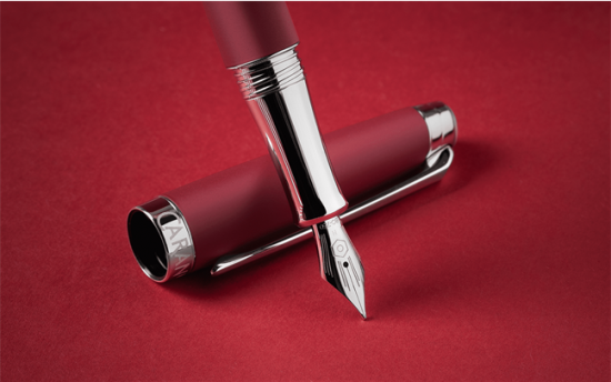 COFFRET LÉMAN BORDEAUX PLUME + ENCRIER