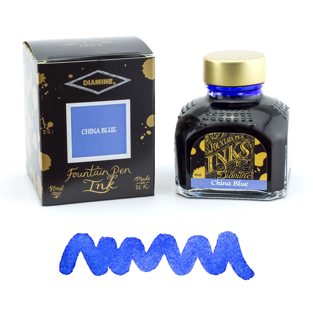 Flacon D'Encre Diamine Imperial Blue 80 Ml - Bleu Royal Profond Pour