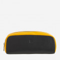 TROUSSE EN CUIR BICOLORE NOIR / PUMPKIN ORANGE