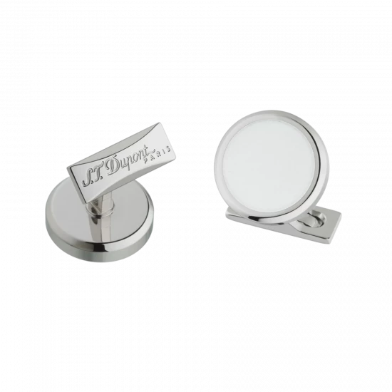 BOUTONS DE MANCHETTE ROND BLANC