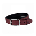 CEINTURE A BOUCLE SIMPLE EN CUIR LISSE NOIR RÉVERSIBLE CUIR GRAINÉ ROUGE 35mm