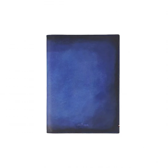PROTÈGE CAHIER A5 EN CUIR TANNÉ ATELIER BLEU