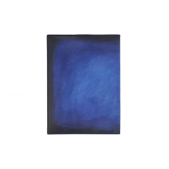 PROTÈGE CAHIER A5 EN CUIR TANNÉ ATELIER BLEU