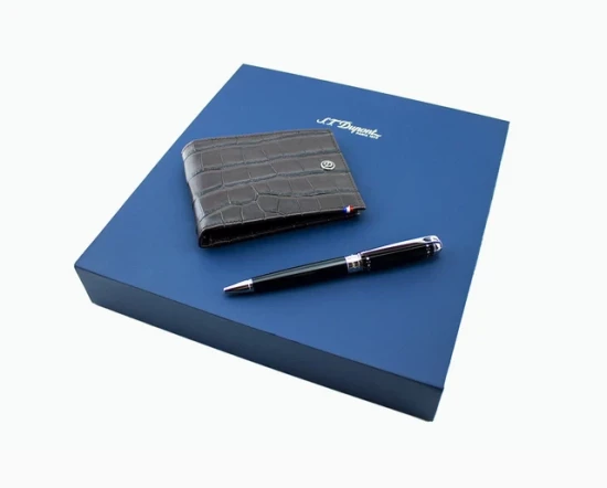 COFFRET STYLO LINE D BILLE DERBY + PORTE CARTES 6cc DANDY MARRON