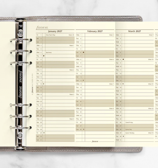 PLANNING ANNUEL VERTICAL CREME - A5 21cm