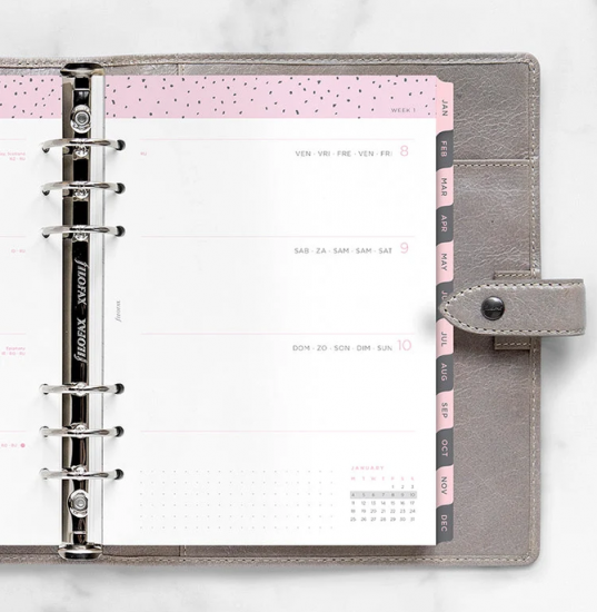 RECHARGE ORGANISEUR SEMAINE SUR 2 PAGES CONFETTI - A5 21cm
