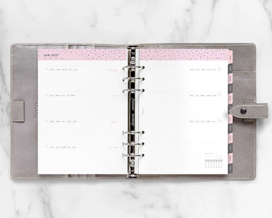 RECHARGE ORGANISEUR SEMAINE SUR 2 PAGES CONFETTI - A5 21cm