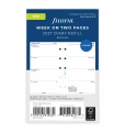RECHARGE ORGANISEUR SEMAINE SUR 2 PAGES HORIZONTAL SANS HEURES - ANGLAIS - MINI 10cm