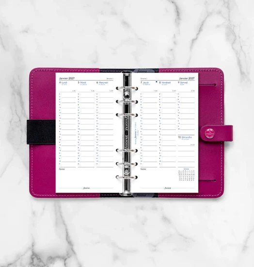 RECHARGE ORGANISEUR SEMAINE SUR 2 PAGES HORIZONTAL - PERSONAL 17cm