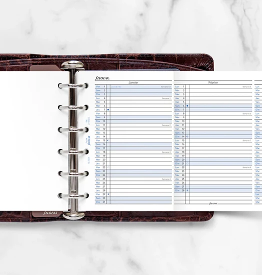 RECHARGE ORGANISEUR PLANNING ANNUEL - FRANCAIS - POCKET 12cm