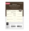 RECHARGE ORGANISEUR SEMAINE SUR 2 PAGES HORIZONTAL SANS HEURES CREME - MULTILINGUE - POCKET 12cm