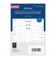 RECHARGE ORGANISEUR SEMAINE SUR 2 PAGES HORIZONTAL AVEC HEURES - FRANCAIS - POCKET 12cm