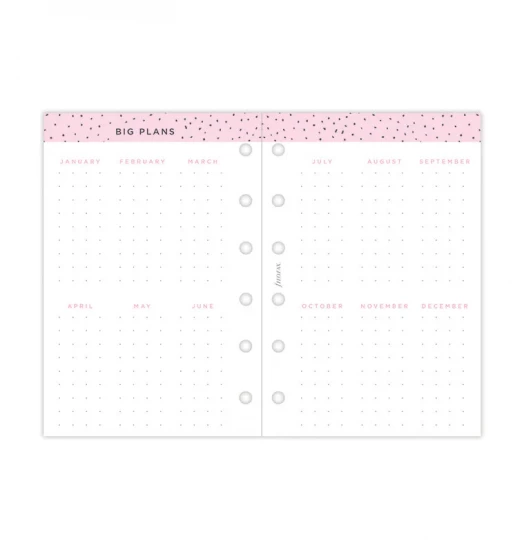 RECHARGE ORGANISEUR SEMAINE SUR 2 PAGES HORIZONTAL SANS HEURES CONFETTI - POCKET 12cm