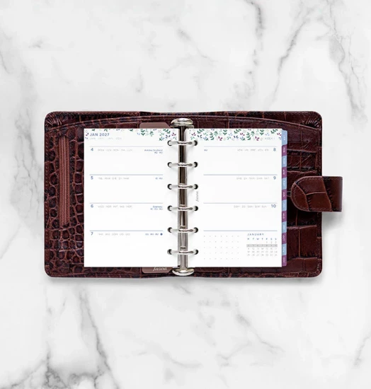 RECHARGE ORGANISEUR SEMAINE SUR 2 PAGES HORIZONTAL SANS HEURES GARDEN - POCKET 12cm