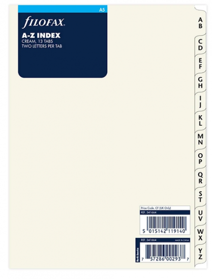 INDEX ALPHABÉTIQUE CRÈME - A5 21cm