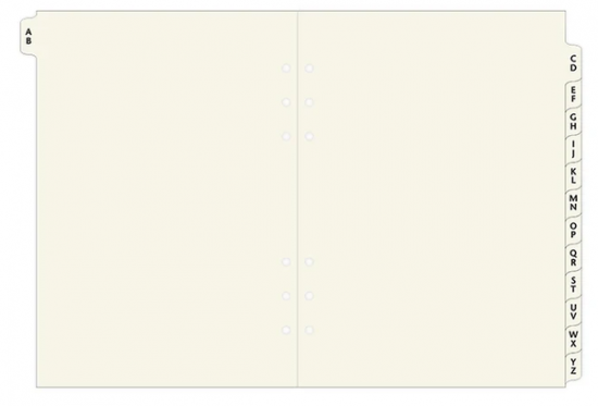 INDEX ALPHABÉTIQUE CRÈME - A5 21cm