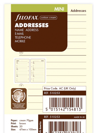 CONTACTS MINI CREME - 10cm