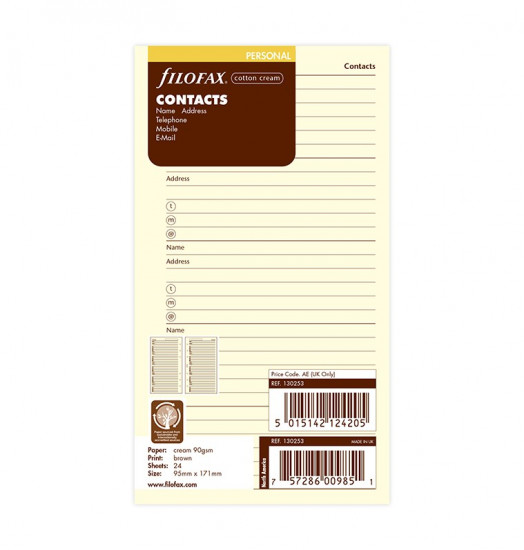 CONTACTS COTON - PERSONAL 17cm