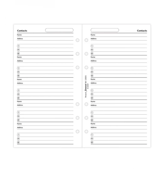 CONTACTS BLANC - PERSONAL 17cm