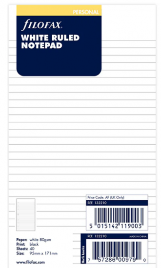 BLOC NOTES FEUILLES LIGNEES - PERSONAL 17cm