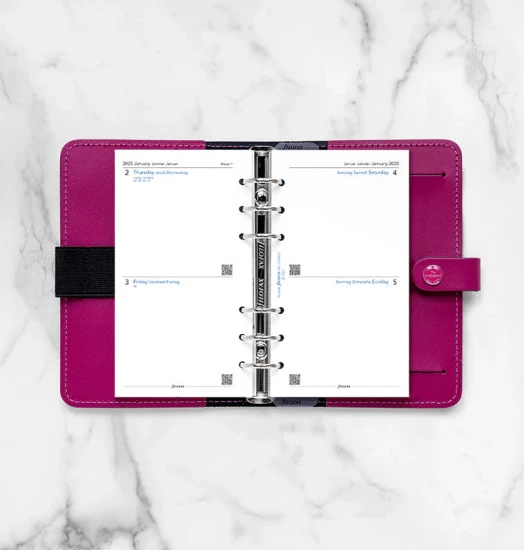 RECHARGE ORGANISEUR 2 JOURS PAR PAGE - MULTILINGUE - PERSONAL 17cm