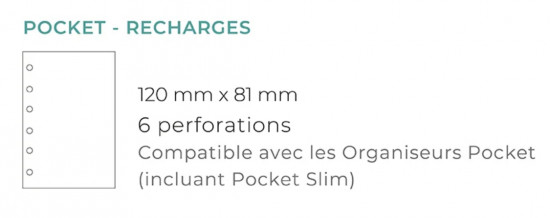 RECHARGE ORGANISEUR MOIS SUR DEUX PAGES - ANGLAIS - POCKET 12cm