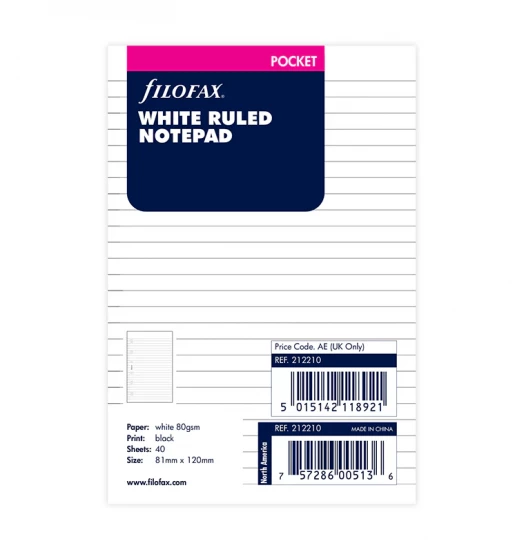 BLOC FEUILLES LIGNEES - POCKET 12cm