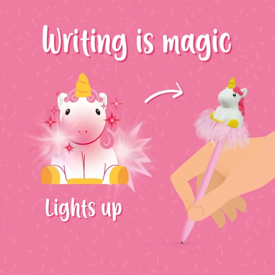 STYLO BILLE LUMINEUX LICORNE - WRITING IS MAGIC