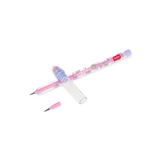CRAYON EMPILABLE AVEC GOMME CHAT