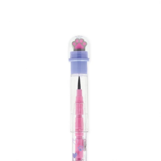 CRAYON EMPILABLE AVEC GOMME CHAT