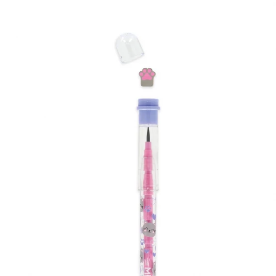CRAYON EMPILABLE AVEC GOMME CHAT