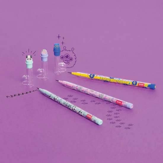 CRAYON EMPILABLE AVEC GOMME CHAT