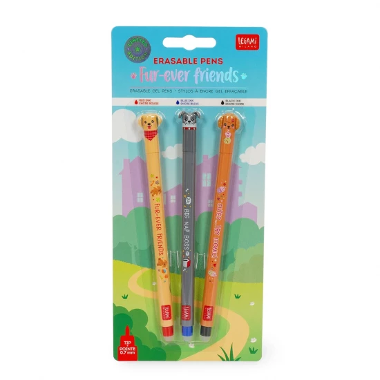 PACK CHIENS STYLO À ENCRE GEL EFFAÇABLE - Fur-ever Friends