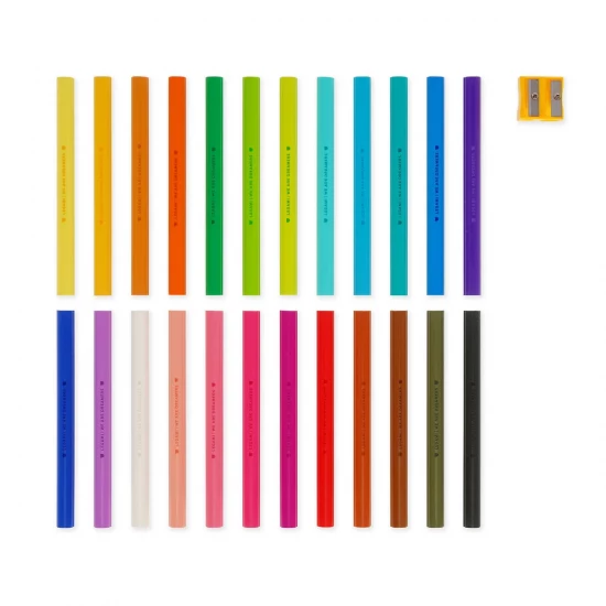 BOITE DE 24 CRAYONS DE COULEURS AVEC TAILLE-CRAYONS - TEDDY FRIENDS