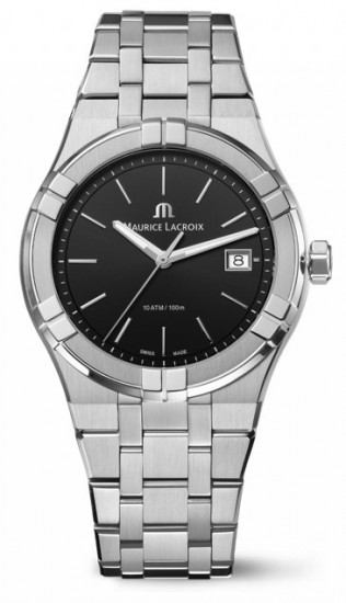 AIKON QUARTZ DATE CADRAN NOIR 40mm