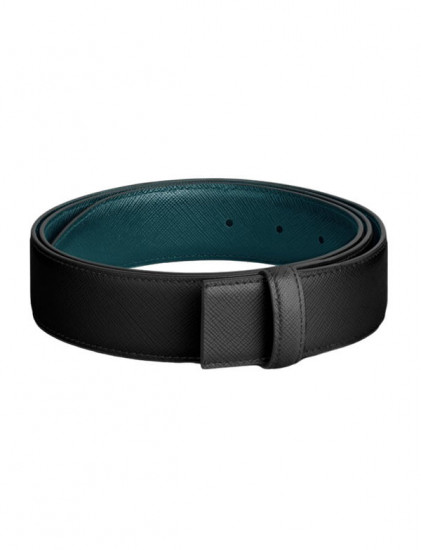 CEINTURE SARTORIAL RÉVERSIBLE NOIR / CYPRUS + BOUCLE FER À CHEVAL 35mm NOIR MAT
