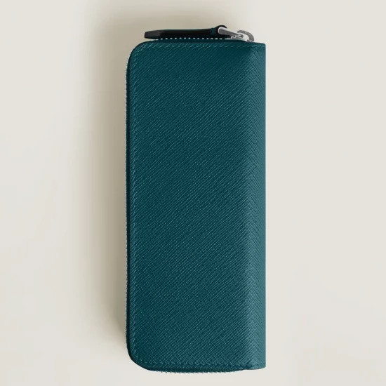 SARTORIAL CYPRUS BLUE ÉTUI 2 PLACES ZIPPÉ