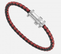 BRACELET TIMEWALKER AIMANT CUIR NOIR ET ROUGE