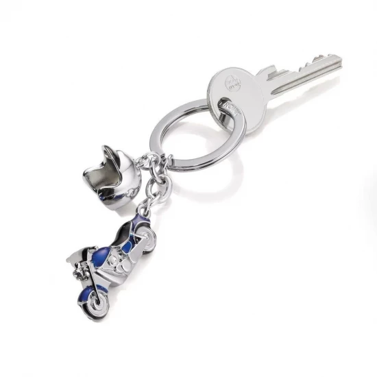 PORTE-CLES MOTO BLEUE