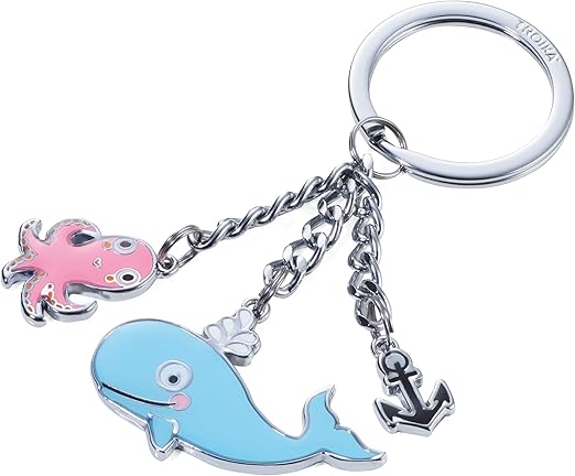 PORTE-CLES BALEINE ET PIEUVRE