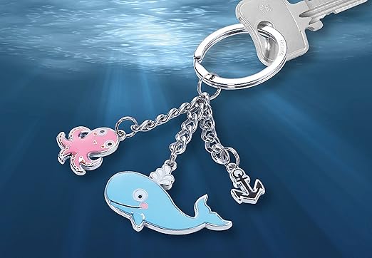 PORTE-CLES BALEINE ET PIEUVRE