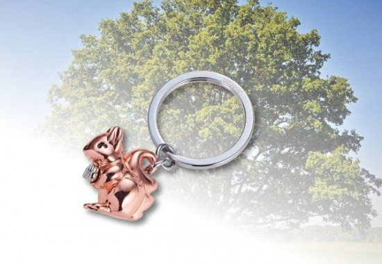 PORTE-CLES ECUREUIL ROSE