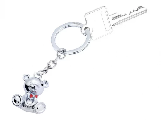 PORTE-CLES OURS NOEUD PAPILLON